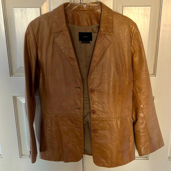 identity Jackets & Blazers - Size 12 Camel colored leather blazer